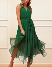 Load image into Gallery viewer, Callie Maxi Dress Crossover Pleated Skirt Lace